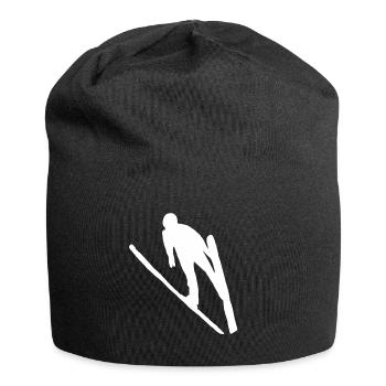 Ski jumping ski ski flying ski jumper winter sport - Jersey Beanie - black - Front