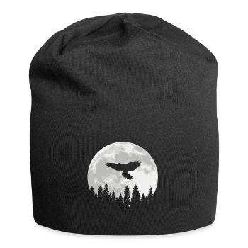 Falke Greifvogel Falkner Falknerei Beizjagd Mond - Jersey-Beanie - Schwarz - Vorne