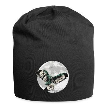 Falke Greifvogel Falkner Falknerei Beizjagd Mond - Jersey-Beanie - Schwarz - Vorne