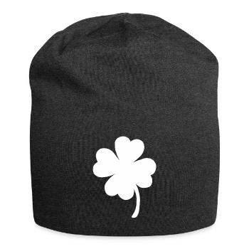 Trèfle à quatre feuilles Au nouvel an Trèfle de la fortune - Bonnet en jersey - charbon - Devant