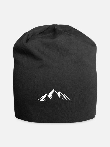 Berg Landschaft Berge Wandern Gebirge Bergsteigen - Jersey-Beanie - Schwarz