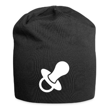 Schnuller Geschenk Kleinkind Baby Schwangerschaft - Jersey-Beanie - Schwarz - Vorne