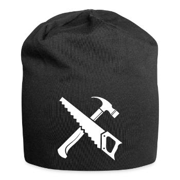 Saw Hammer Tool Symbol Gift Saw Icon - Jersey Beanie - black - Front