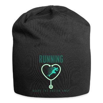 Running Running keeps the doctor away - Jersey Beanie - black - Front