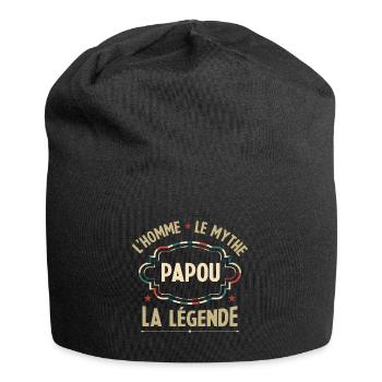 Papou l'homme le mythe la légende - Bonnet en jersey - noir - Devant