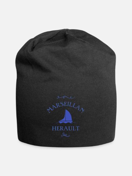 t shirt marseillan homme herault bateau cadeau - Bonnet en jersey - noir