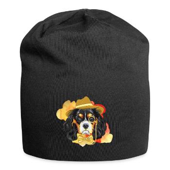 Originelles Design-Hund - Jersey-Beanie - Schwarz - Vorne