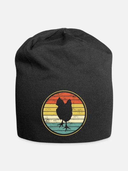 Huhn Hühner - Jersey-Beanie - Schwarz