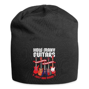 How Many Guitars Does A Guitar Player Need Gitarre - Jersey Beanie - black - Front