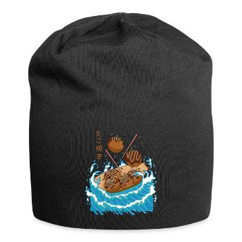 Takoyaki in the Wave - Jersey Beanie - black - Front