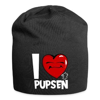 ICH LIEBE PUPSEN FURZEN BLÄHUNGEN - Jersey-Beanie - Schwarz - Vorne