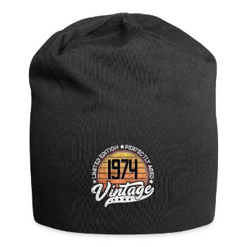 Vintage 1974 Shirt Birthday Limited Edition Shirt - Jersey Beanie - black - Front