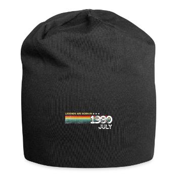 1980 Juli Geburtstagslegende werden 1980 geboren - Jersey-Beanie - Schwarz - Vorne