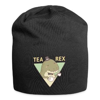 Cute Dinosaur Tea Rex - Jersey Beanie - black - Front
