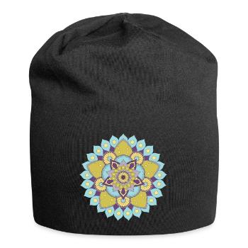Mandala - Jersey-Beanie - Schwarz - Vorne