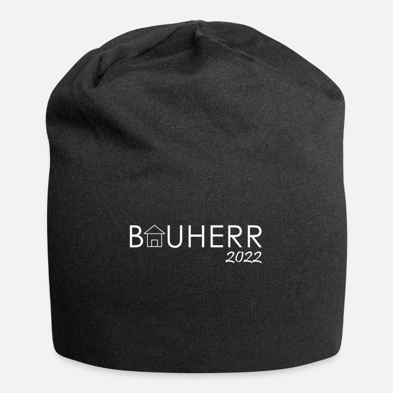 Bauherr 2022 | Hauskauf | Eigenheim | Umzug - Jersey-Beanie - Schwarz