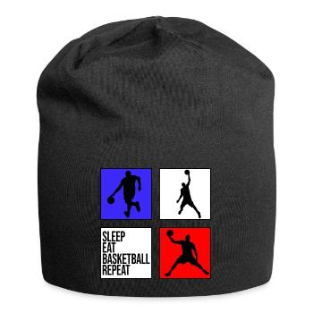 basketball basketball sleep eat basketball repeat - Jersey-Beanie - Schwarz - Vorne