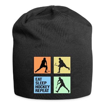field hockey repeat hockey player retro - Jersey Beanie - black - Front