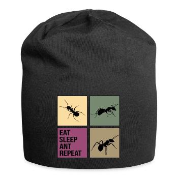 ant repeat antityp retro ant ants anti - Jersey Beanie - black - Front