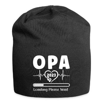 Opa 2023 Schwangerschaft Werdender Großvater - Jersey-Beanie - Schwarz - Vorne