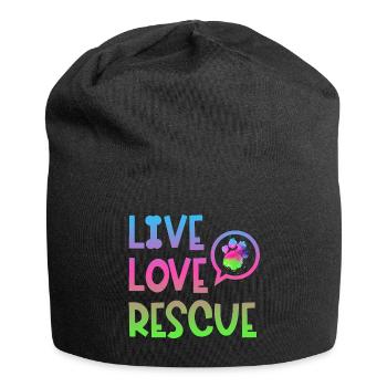 Recherche chien de sauvetage chien d’assistance patte - Bonnet en jersey - noir - Devant