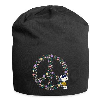 Peanuts Snoopy Peace Zeichen Frieden - Jersey-Beanie - Schwarz - Vorne