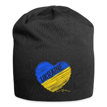 Drapeau de l’Ukraine - Priez pour l’Ukraine - Viva Ukraine - Bonnet en jersey - noir - Devant