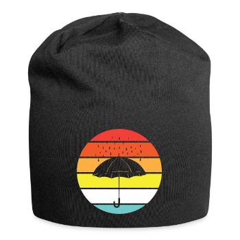 Parapluie - Gouttes de pluie, vintage - été - Bonnet en jersey - noir - Devant