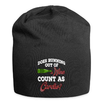 Does Running Out Of Wine Count As Cardio T-shirt - Jersey-Beanie - Schwarz - Vorne