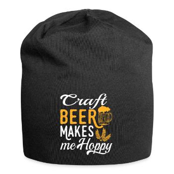 Craft Beer Makes Me Happy Tee For Alcoholic - Jersey-Beanie - Schwarz - Vorne