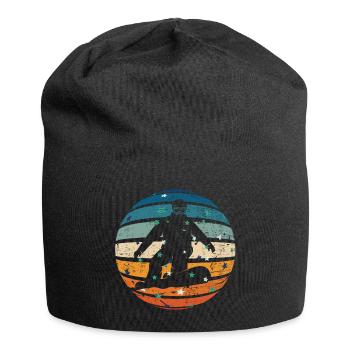 Snowboarder dans la boule de cristal - Bonnet en jersey - noir - Devant