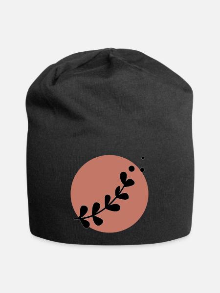 Minimal Planze Sommer trendige Farbe - Jersey-Beanie - Schwarz