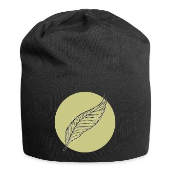 Minimal Feather Summer Trendy Colors - Jersey Beanie - black - Front
