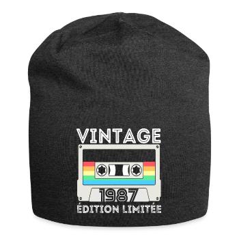 Vintage 1987 cadeau année de naissance homme femme - Bonnet en jersey - charbon - Devant