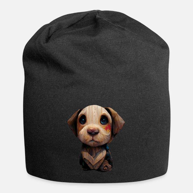 Chiots en bois - Bonnet en jersey - noir