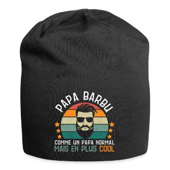 Papa barbu cool cadeau fête des pères avec barbe - Bonnet en jersey - noir - Devant