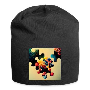 Motif de puzzle avec des molécules - Bonnet en jersey - noir - Devant