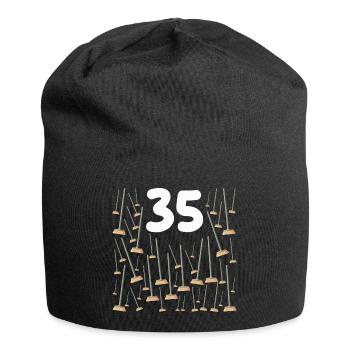 35 Balais Cadeau d'Anniversaire Humour Papa Maman - Bonnet en jersey - noir - Devant