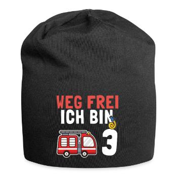 Kindergeburtstag 3 Jährige Feuerwehr Auto - Jersey-Beanie - Schwarz - Vorne
