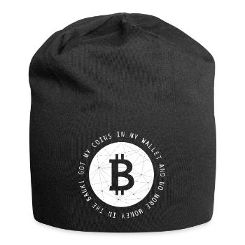 Bitcoin BTC Krypto Crypto lustig cool Spruch - Jersey-Beanie - Schwarz - Vorne