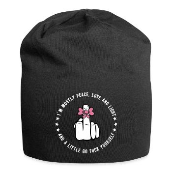 Fuck Peace and Love cool drôle de dicton - Bonnet en jersey - noir - Devant