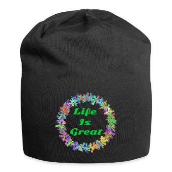 Life is great! - Jersey Beanie - black - Front