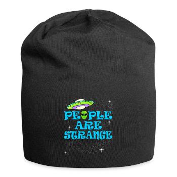 People Are Strange T-shirt Design Aliens Peculiar - Jersey-Beanie - Schwarz - Vorne
