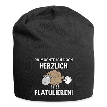 Herzlich flatulieren - Jersey-Beanie - Schwarz - Vorne