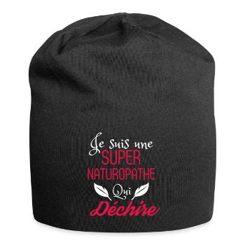 Super Naturopathe qui Déchire - Bonnet en jersey - noir - Devant