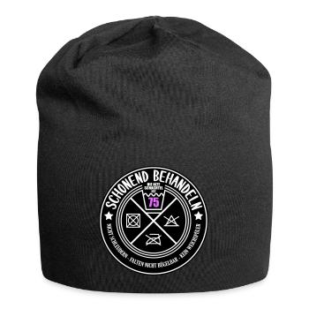 Schonend behandeln Schachtel 75 | Farben änderbar - Jersey-Beanie - Schwarz - Vorne