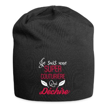 Super couturière qui déchire - Bonnet en jersey - noir - Devant