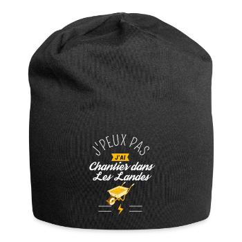 J'Peux Pas J'Ai Chantier Dans Les Landes Humour - Bonnet en jersey - noir - Devant