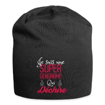 Super gendarme qui déchire - Bonnet en jersey - noir - Devant