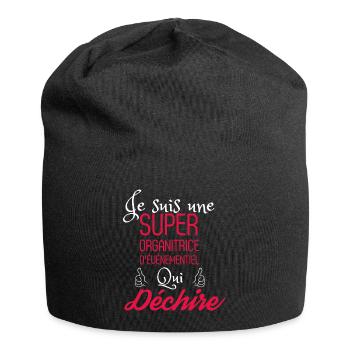 Super Organisatrice d événementiel - Bonnet en jersey - noir - Devant